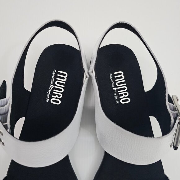 NEW Munro Meena Sandal Womens 9.5 White Patent Leather Comfort Cushioned Walking - Picture 8 of 14